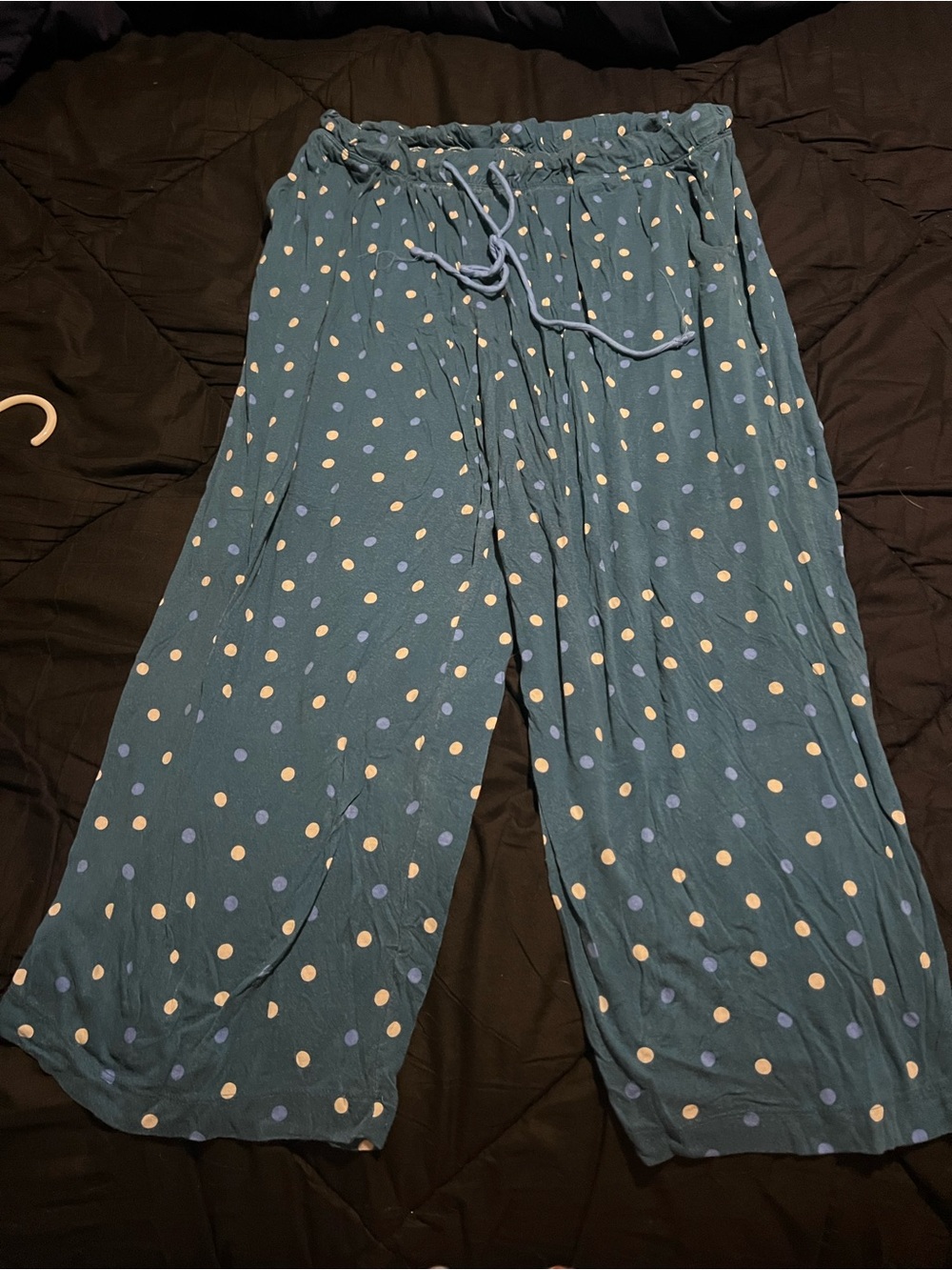 Women’s Teal Polka Dot Drawstring Pajama Pants